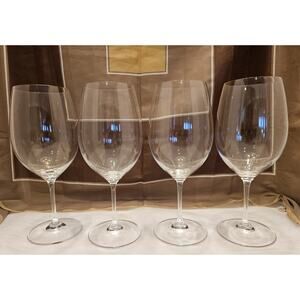 Riedel Degustazione Red Wine Set of 4 Glasses "RIEDEL" Etching on Base-Pristine